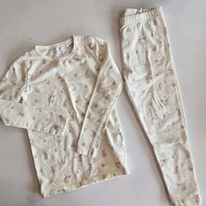 Jamie Kay Cream Bunny Print Kids Pajamas Jarrah Long Sleeve Pyjama Set Lapin 3y